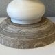 Pair of Candlesticks Candlesticks Turned Wood Carved Bleached Deco Art