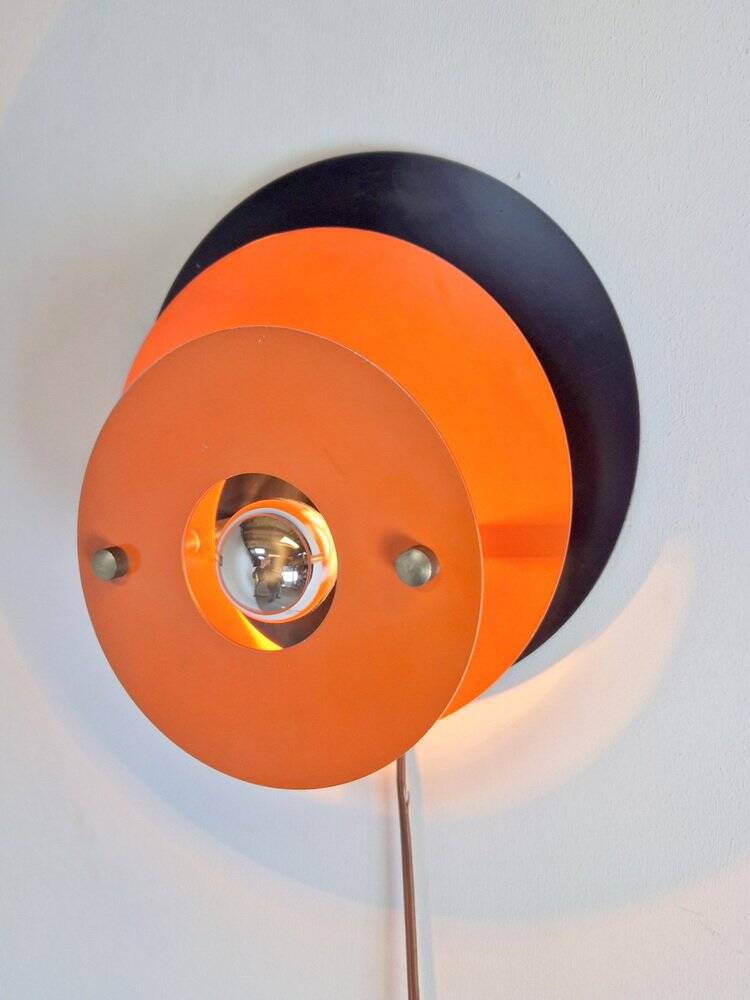 Mid-Century Metal Discus Wall Lamp attributed to Herda, 1960s
