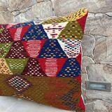 Housse de coussin kilim berbère vintage, coussin en laine marocaine