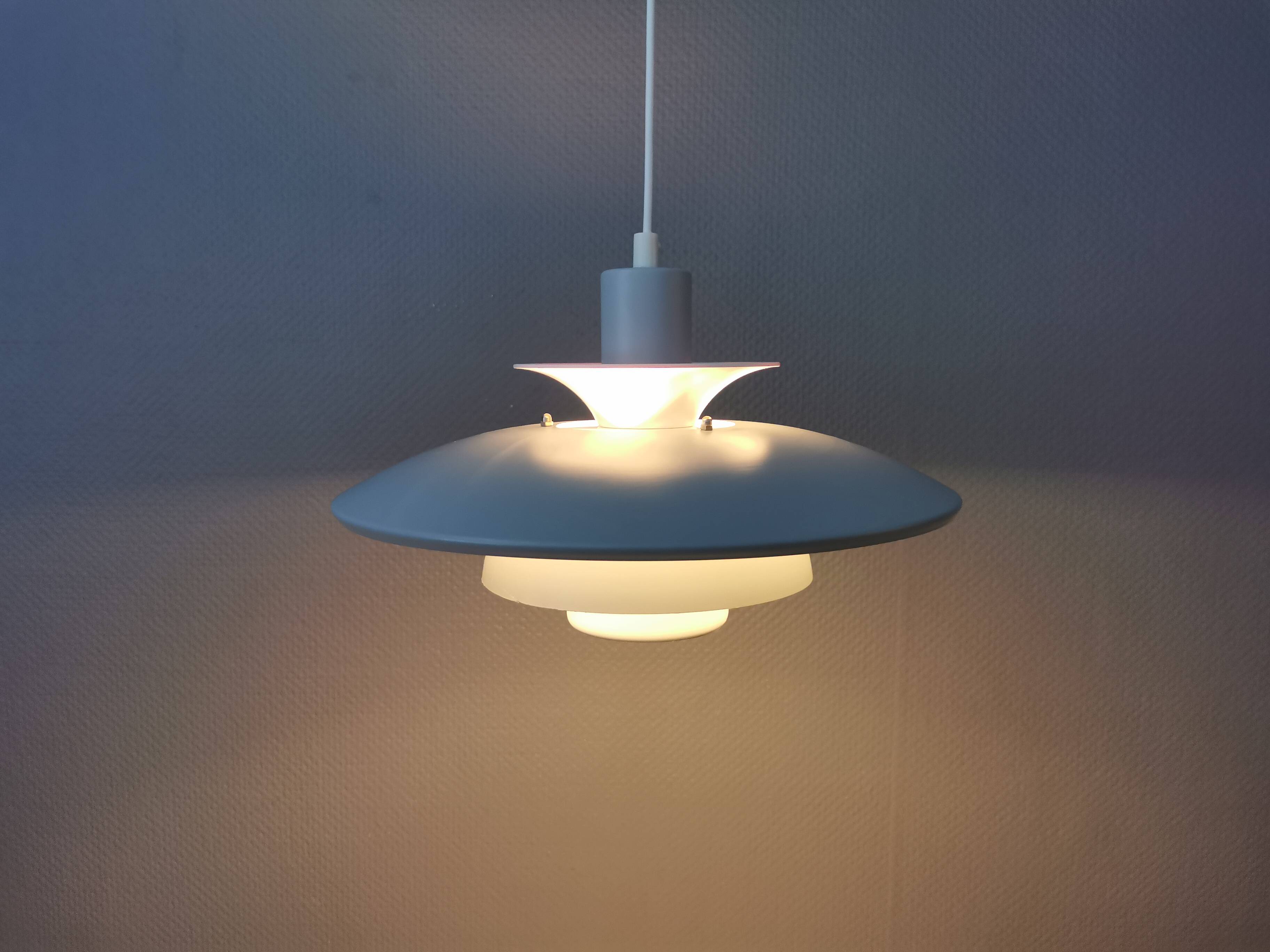 Classic Danish hanging lamp with multiple layers of shades by Lyskaer 1980s