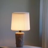 Vintage modern French table lamp in stone with elephant patterns, 1970s.