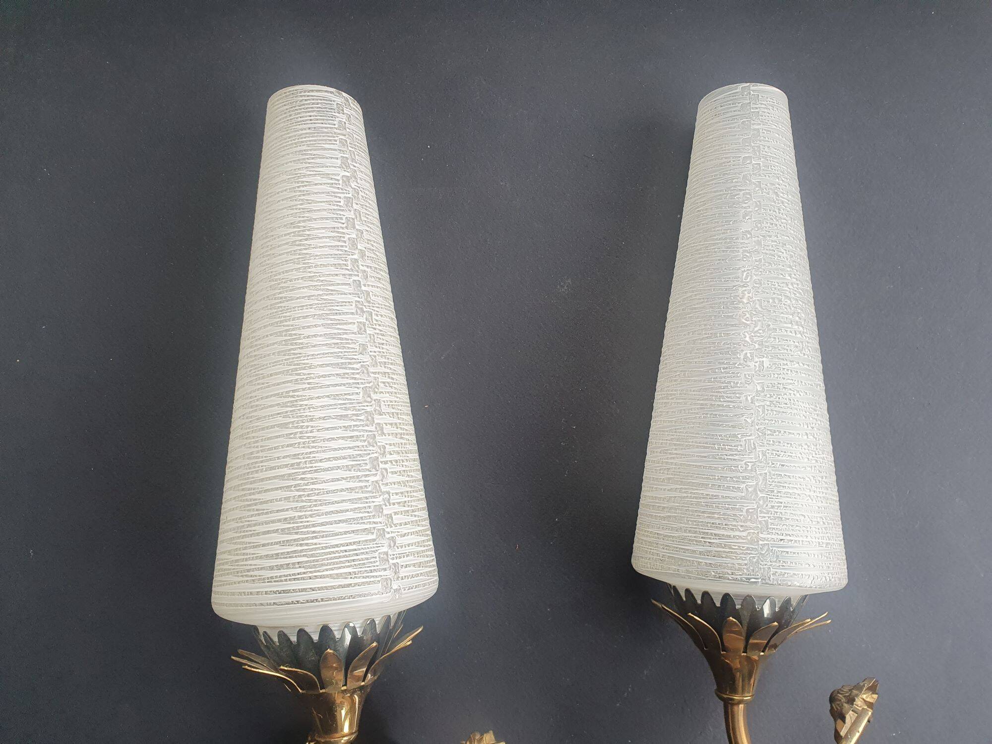 Pair of antique Art Deco wall sconces