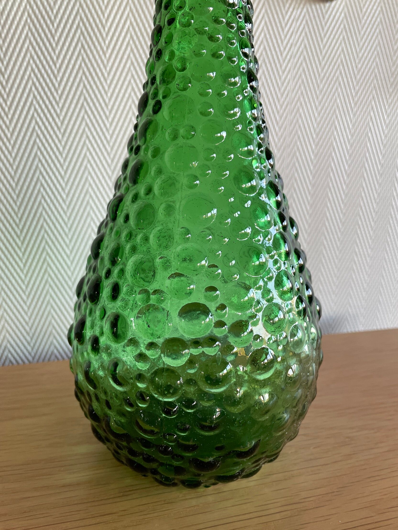 Empoli green glass bottle