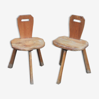 Pair of ash stools