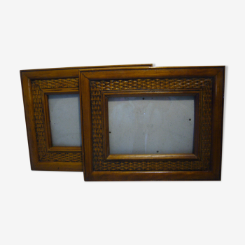 Ancient wood and rattan frames