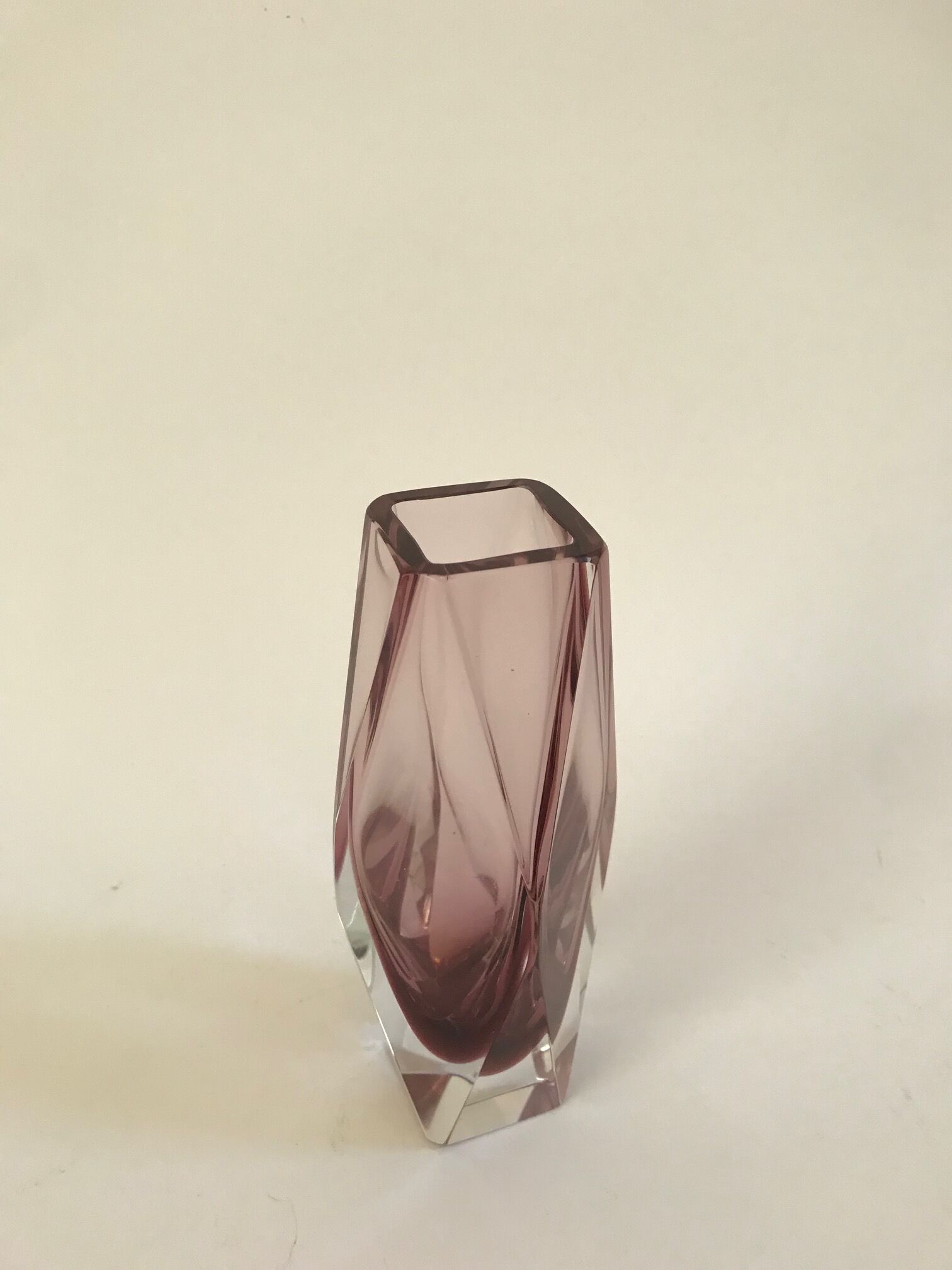 Pink Sommerso vase from Murano