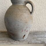Antique small stoneware wine jug French wine oil ca