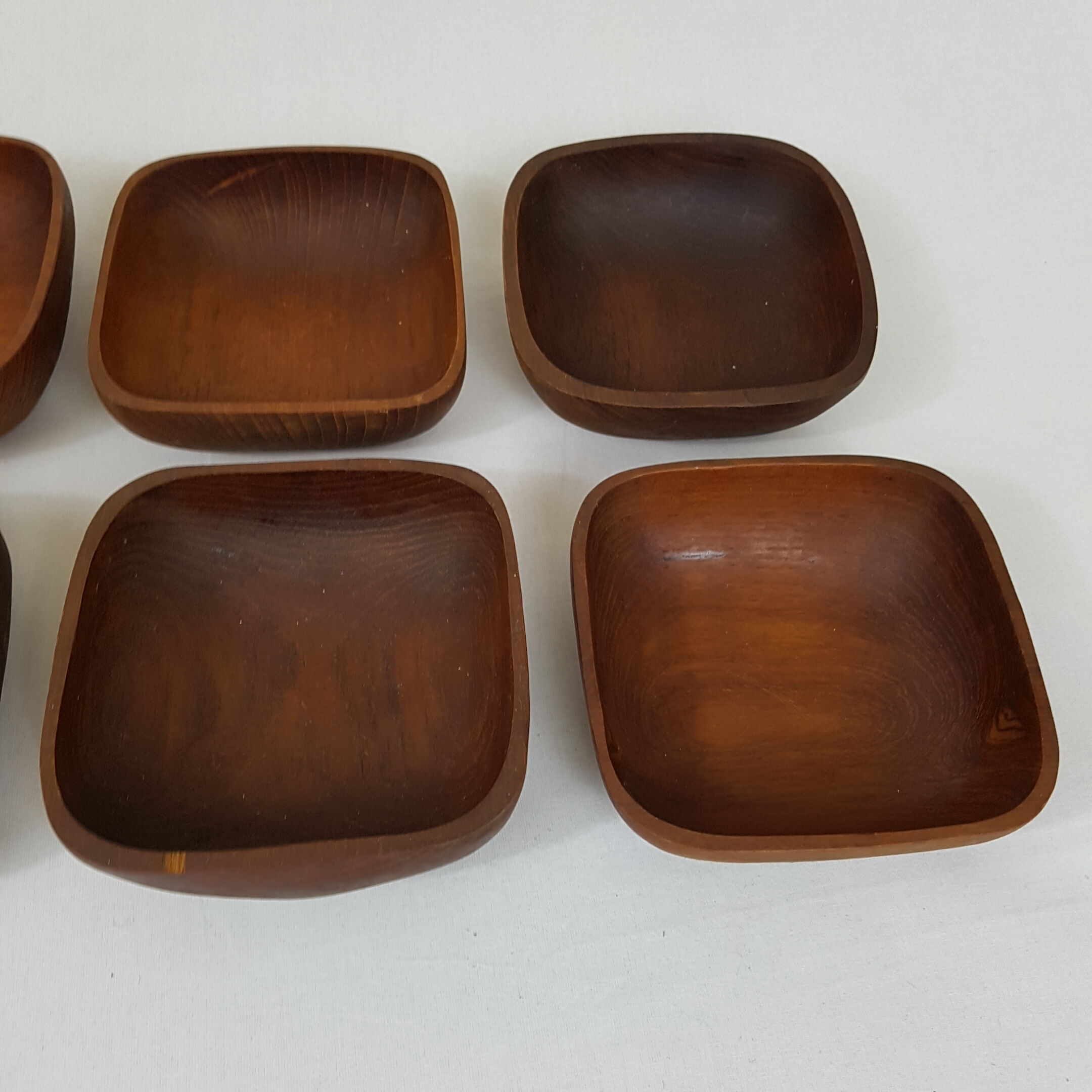 Lot of 8 ramekins scandinavian teak