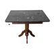 Old pedestal table with oak legs and marble top