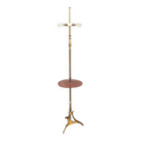 Brass floor lamp with neo-classical 3-light shelf