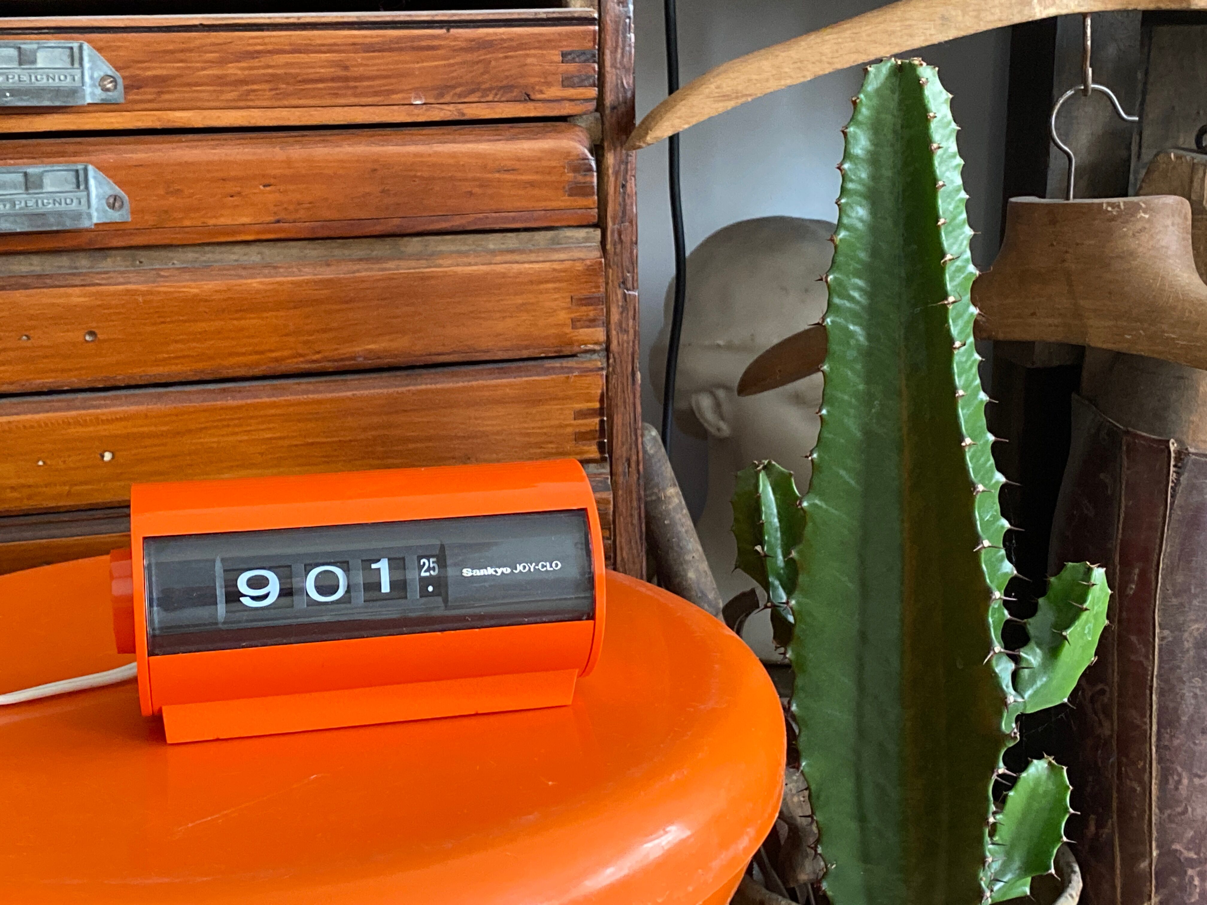Vintage alarm clock sankyo orange