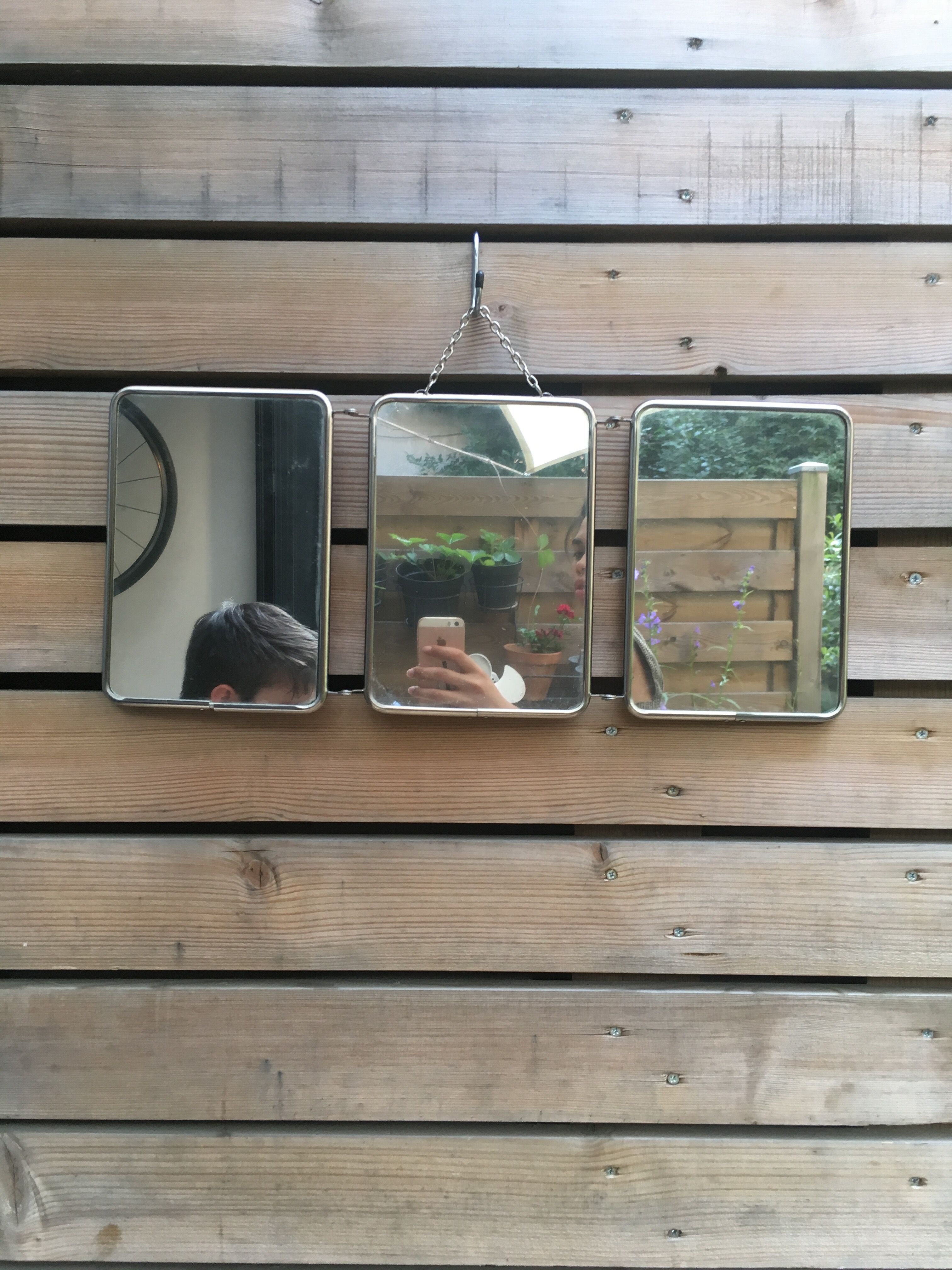 Mirror barber triptych 21x49cm