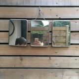 Mirror barber triptych 21x49cm