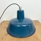 Industrial blue enamel factory pendant lamp 1960s