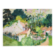 Village with pink roofs, oil on canvas signed Claude Jousset.