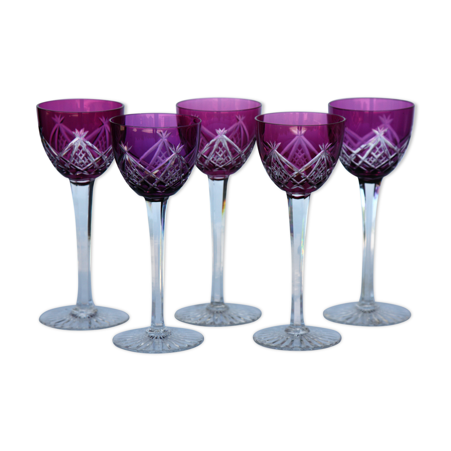 Series of 5 glasses wine from the Rhine Roemer Baccarat Crystal model S1132