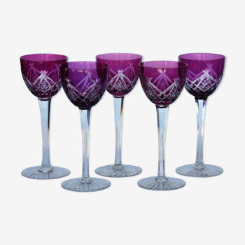 Series of 5 glasses wine from the Rhine Roemer Baccarat Crystal model S1132