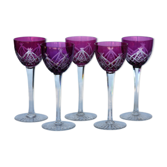 Series of 5 glasses wine from the Rhine Roemer Baccarat Crystal model S1132