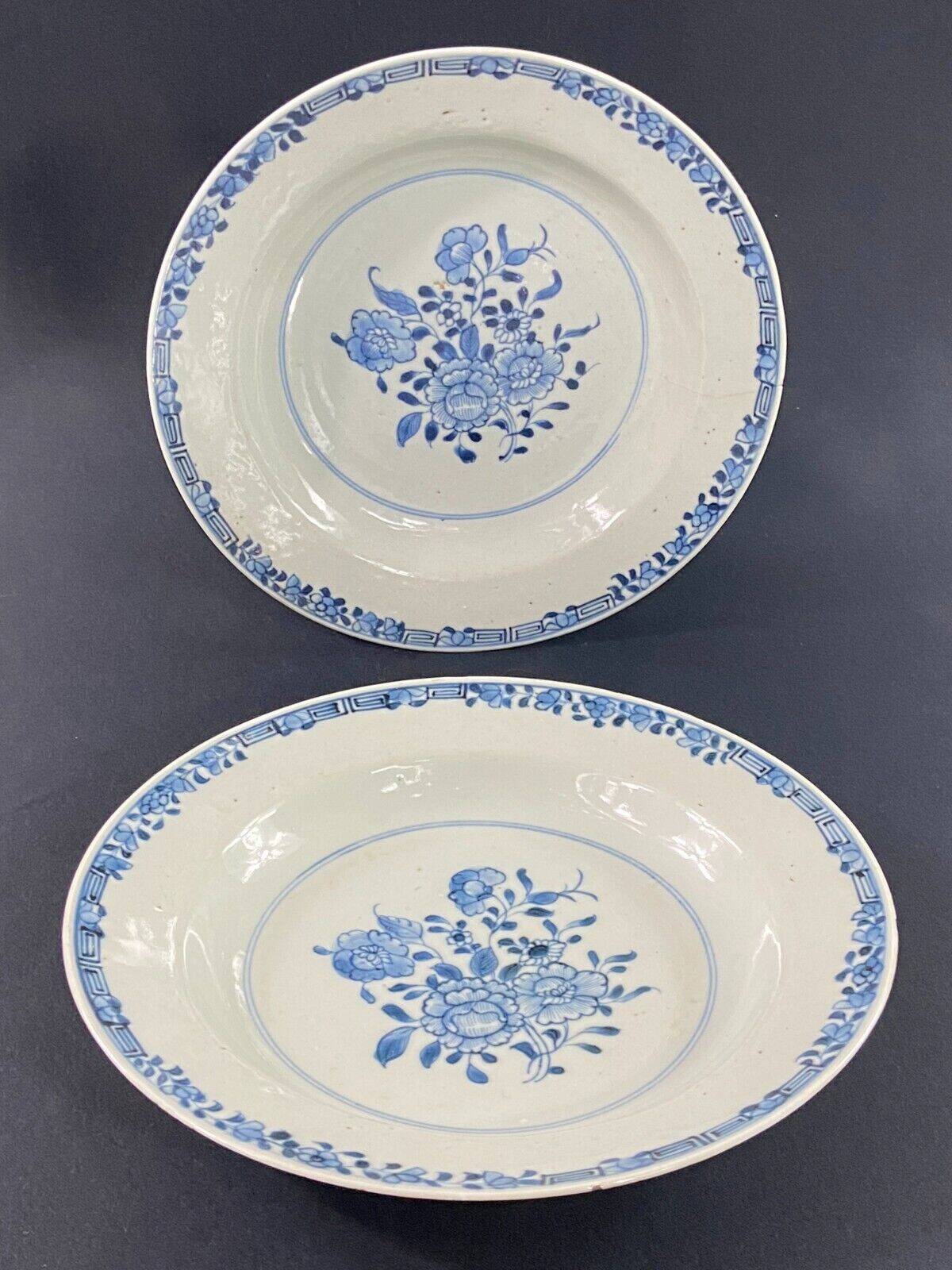Pair of 18th century porcelain plates East India Company China