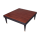 Vintage square black walnut coffee table