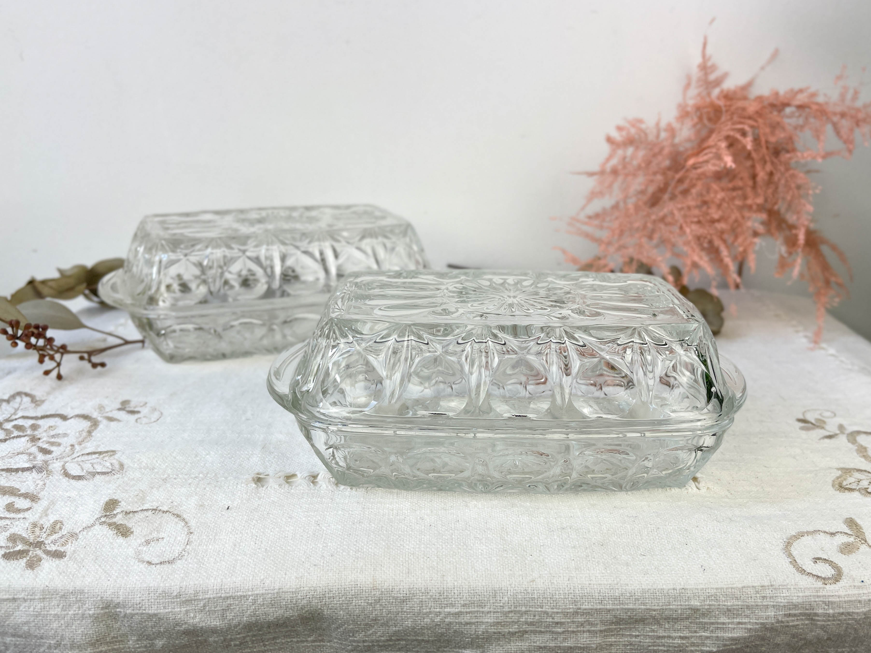 Vintage glass butter maker made in france reims
