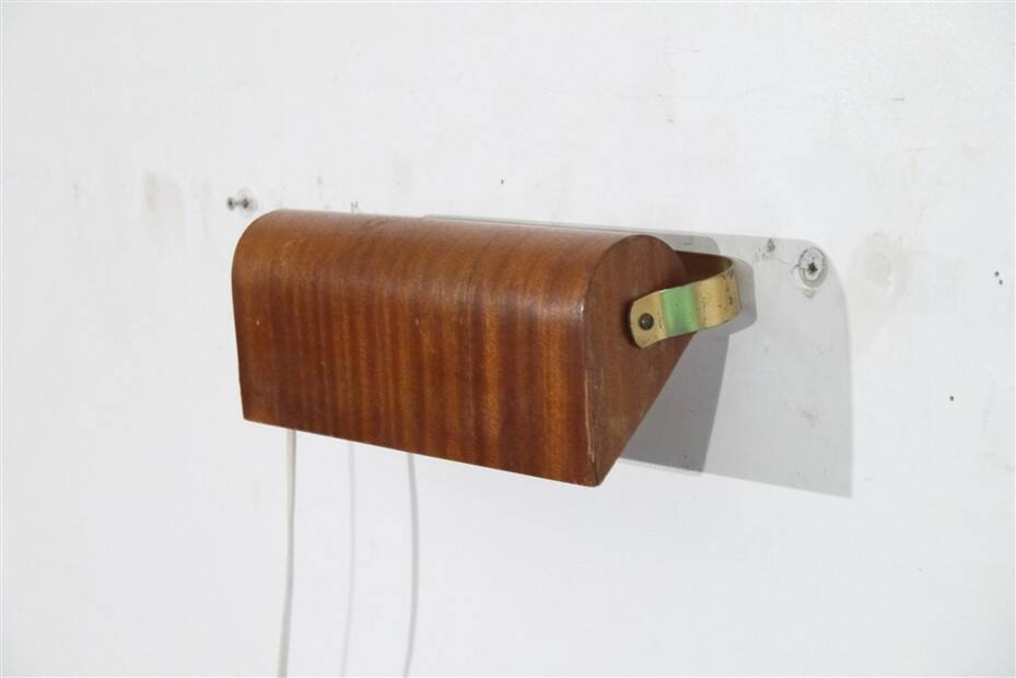 Vintage Scandinavian wooden wall light 1960
