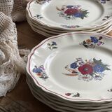 10 assiettes plates Sarreguemines Agreste