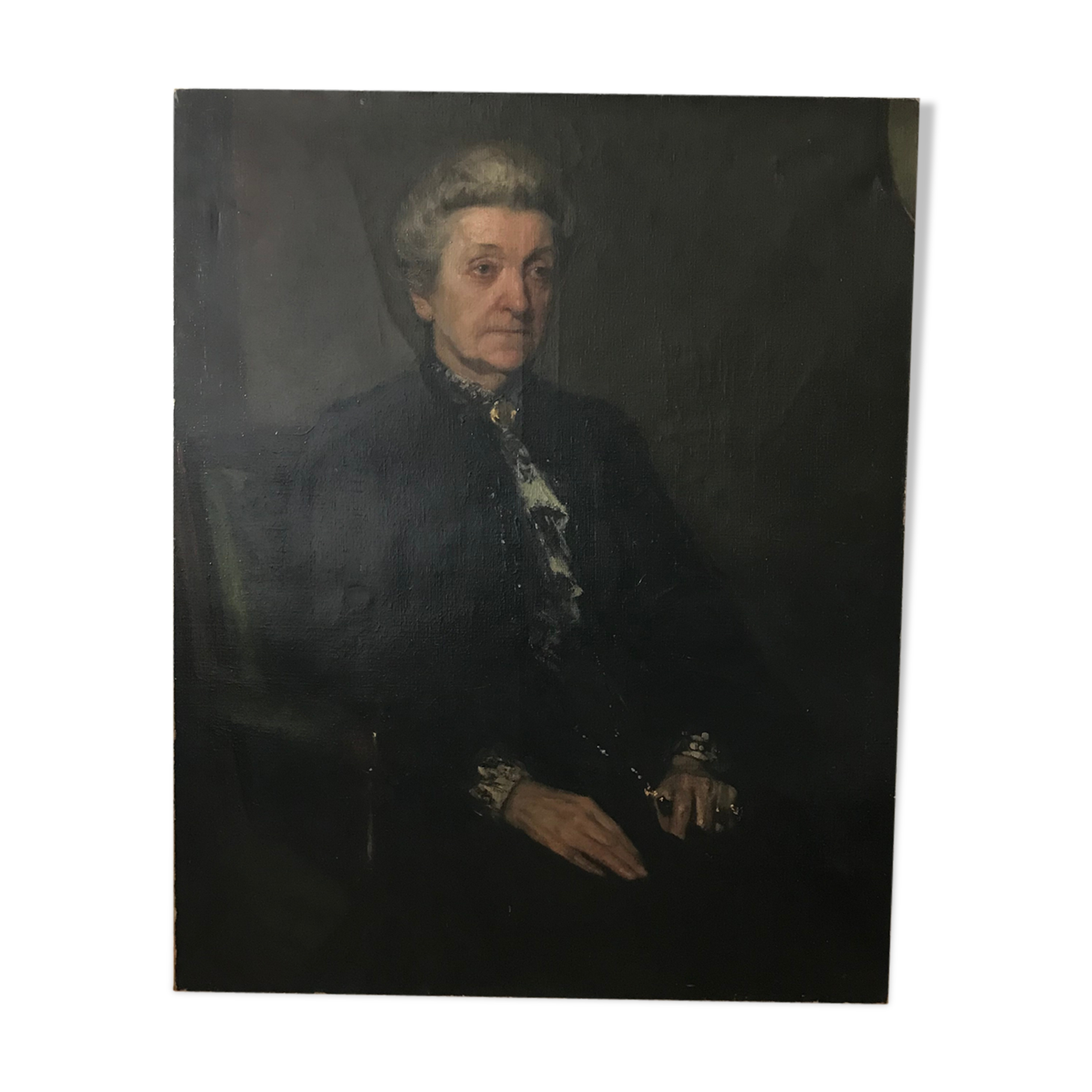 Portrait à l’huile veille dame