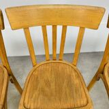 4 chaises bistrot, bois, années 60