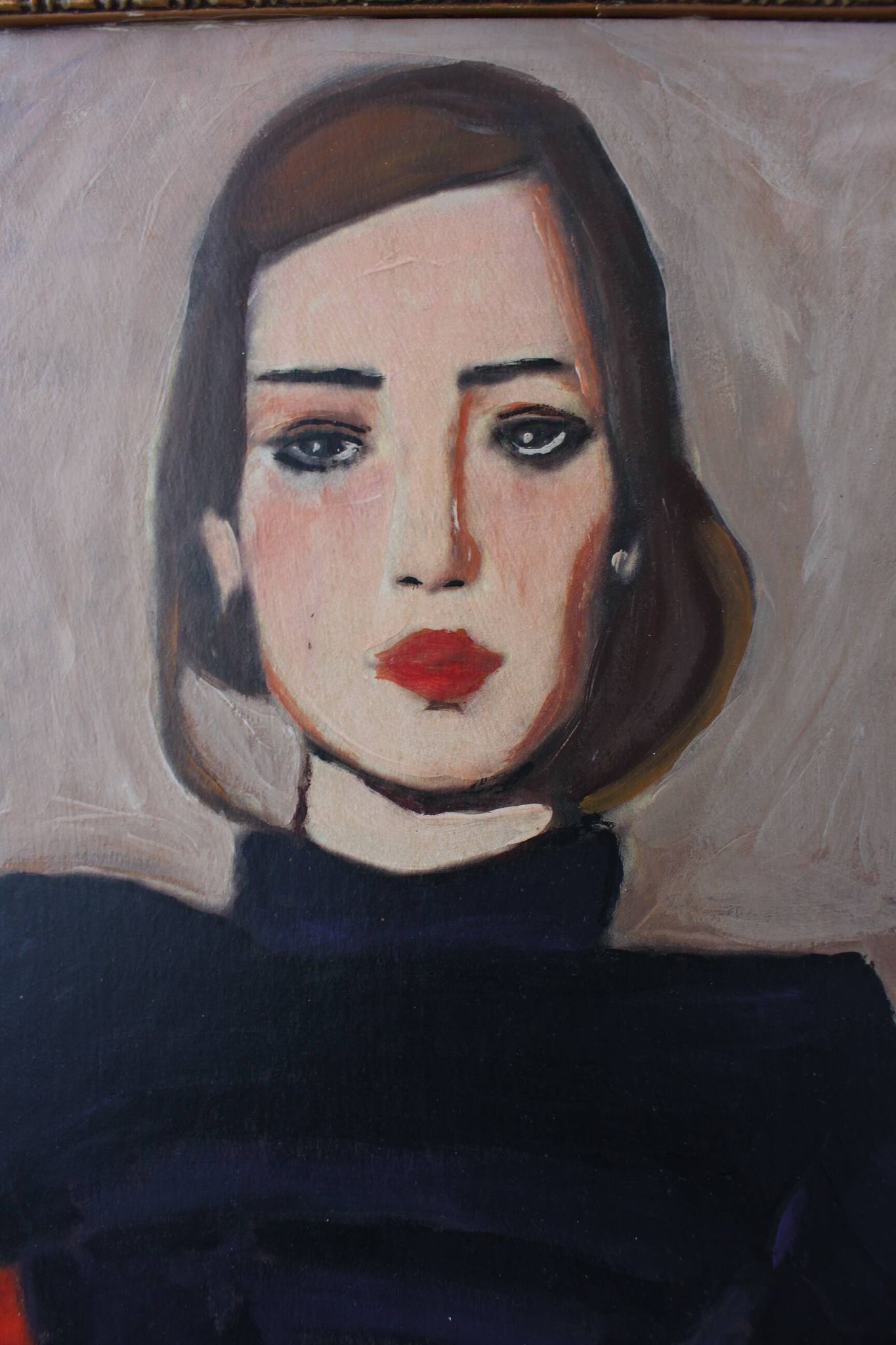 Peinture abstraite de modèle de femme figure moderne antique ancienne vintage 19