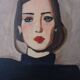 Peinture abstraite de modèle de femme figure moderne antique ancienne vintage 19