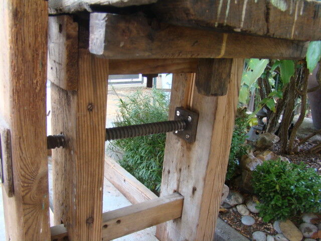 Carpenter old oak workbench