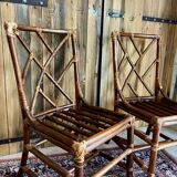 Pair of bamboo rattan chairs