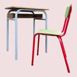 Small school desk and vintage chair