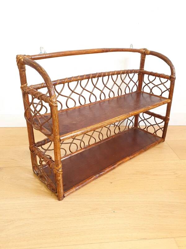 Vintage rattan shelf