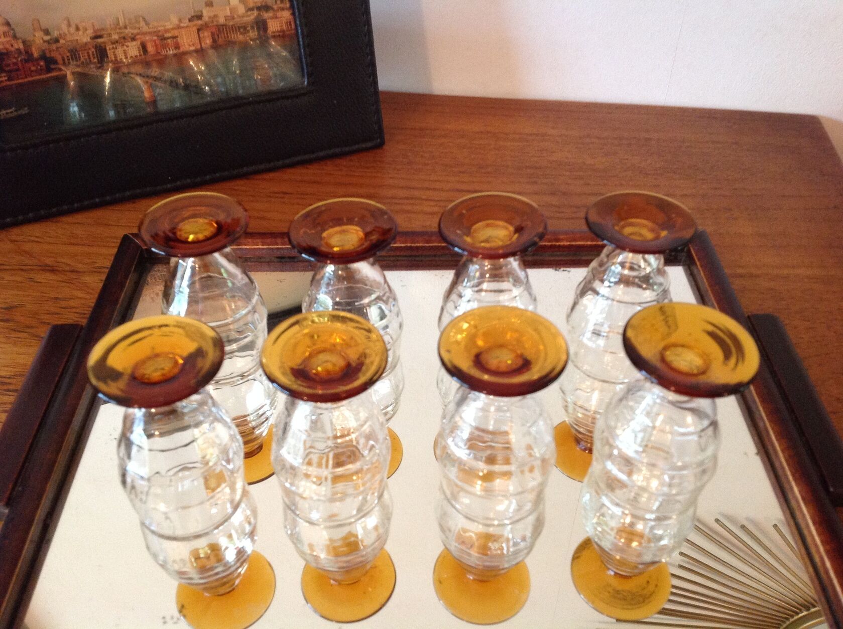 8 Art Deco rum glasses