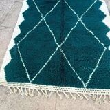 Tapis abstrait vert Beni Ourain