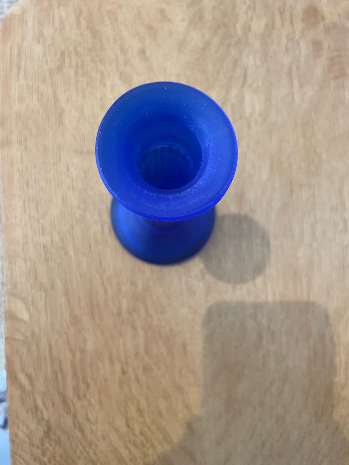 Polished glass candle holder