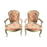 18th - Pair of Louis XV-era Lacquered Cabriolets Chairs