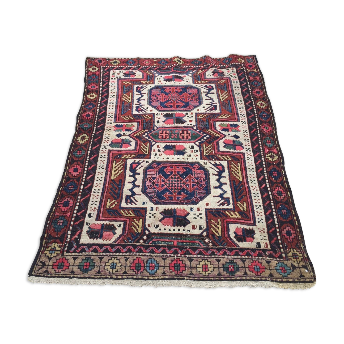 Tapis Kazak en laine oriental fait main 140x105cm