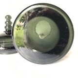 Apothecary pot in bubbled glass, dark green, VCM Reims.