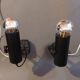 Pair of black Targetti Sankey wall lights 1970.