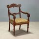 Antique Louis-Philippe armchair in walnut, Italy, 19th century.