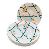 6 vintage Badonviller soup plates
