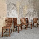 Rare set of 5 chestnut chairs