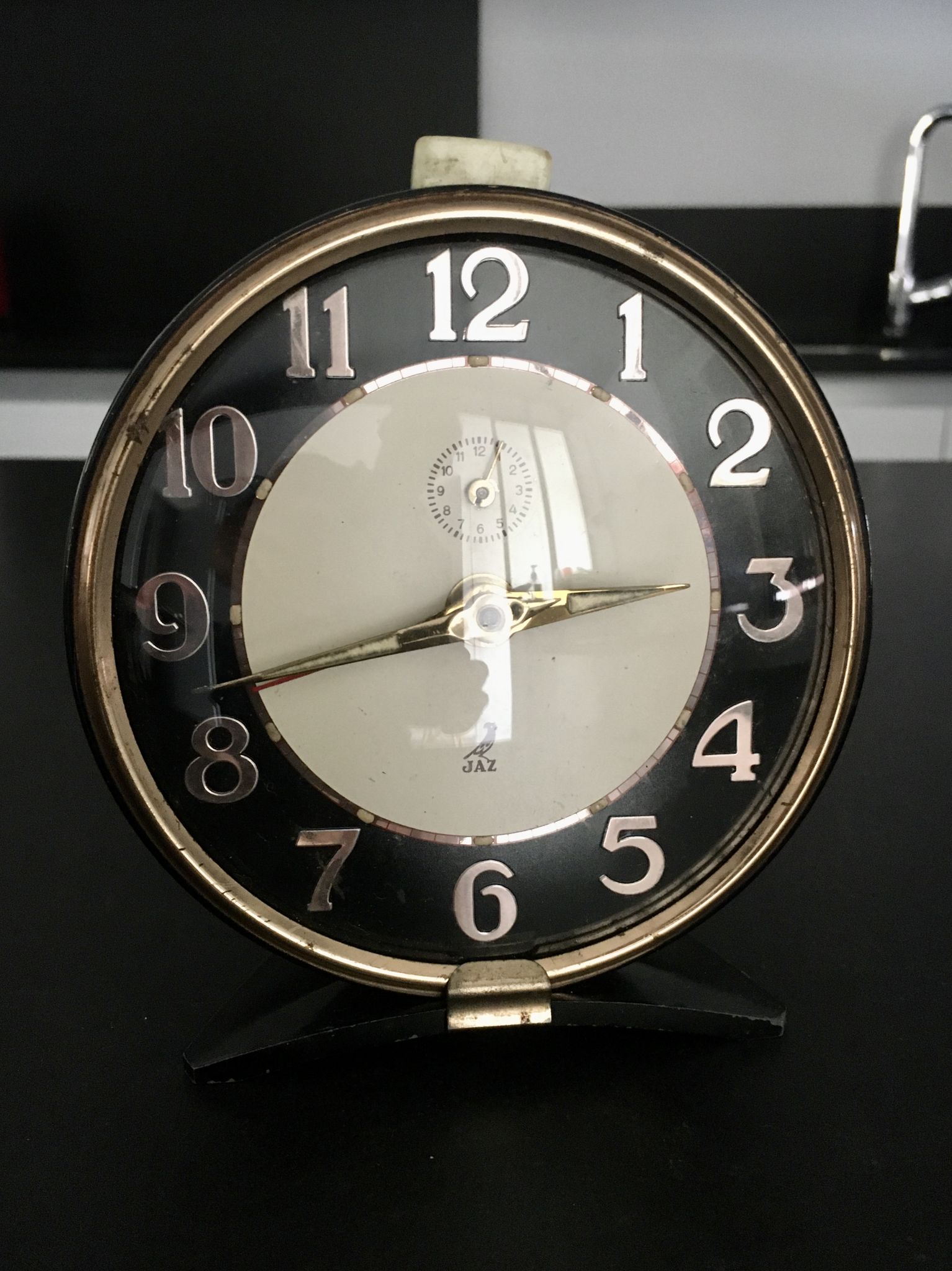 Vintage JAZ 1950s pendulum. Black and brass good condition