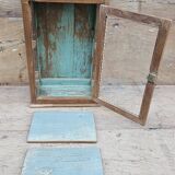 Antique Art Deco wall display case in Burmese teak