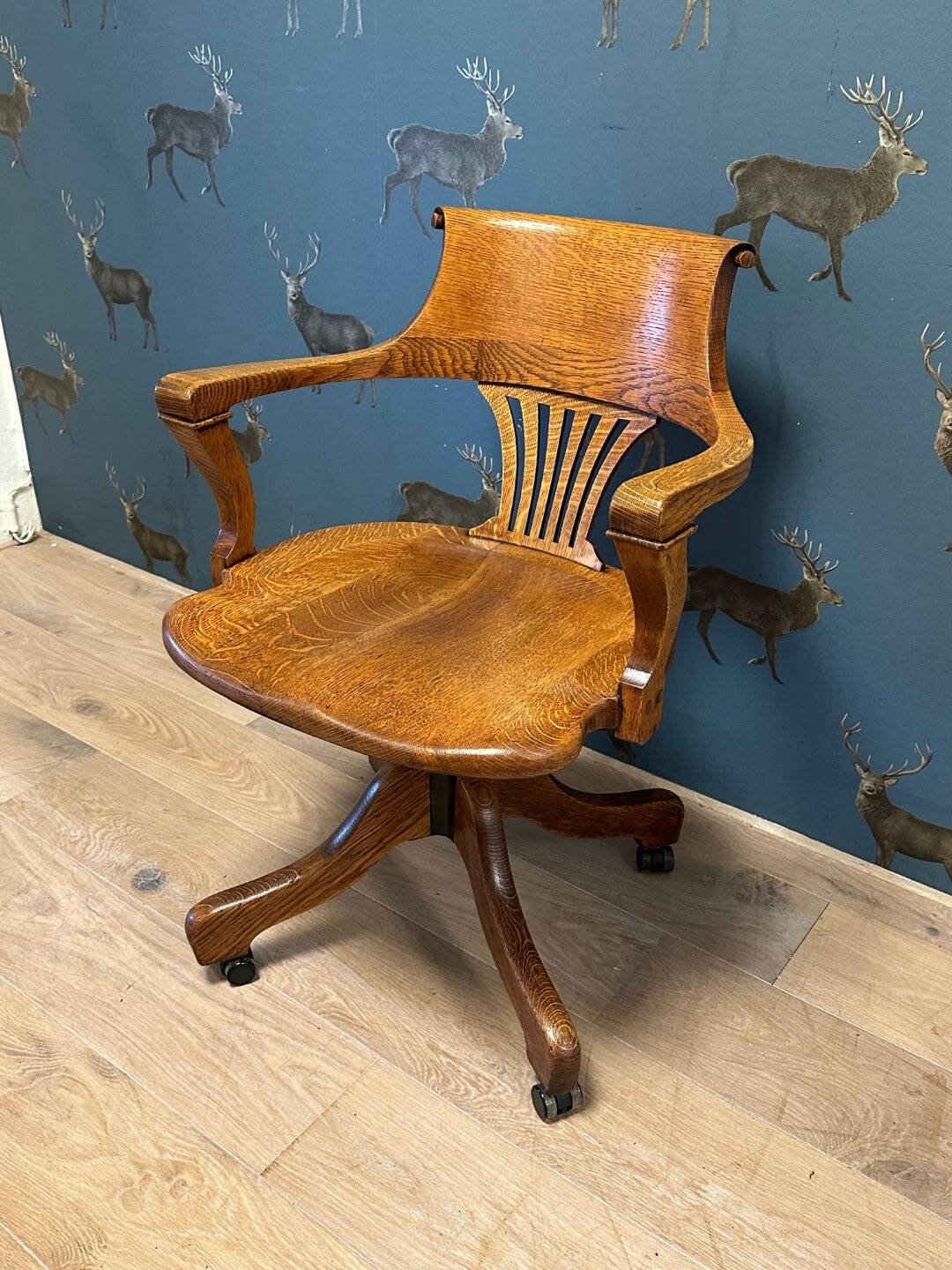Antique oak office chair