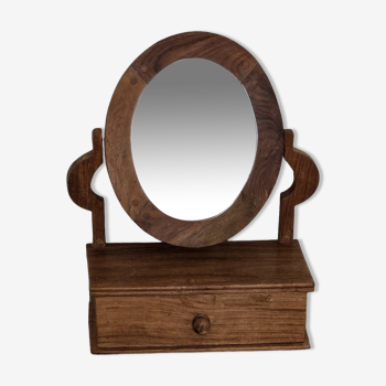 Swivel wooden dressing table mirror