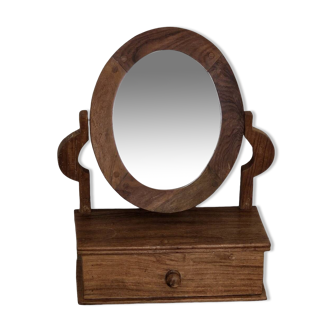 Swivel wooden dressing table mirror